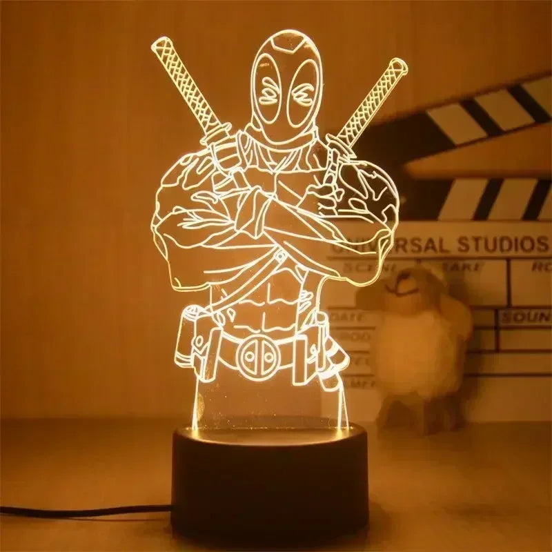 Avengers Deadpool LED-Lampe – gekreuzte Arme, 3D, 18 cm