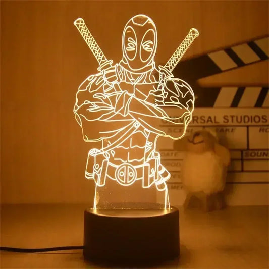 Avengers Deadpool LED-Lampe – gekreuzte Arme, 3D, 18 cm