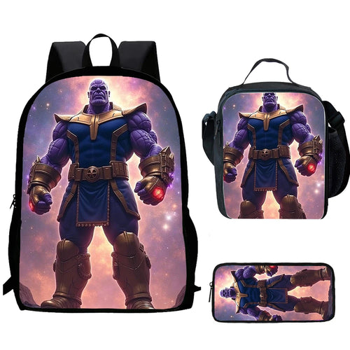 Thanos Rucksack kosmisch 3-teilig – Galaxie Rot Schulset für Kinder