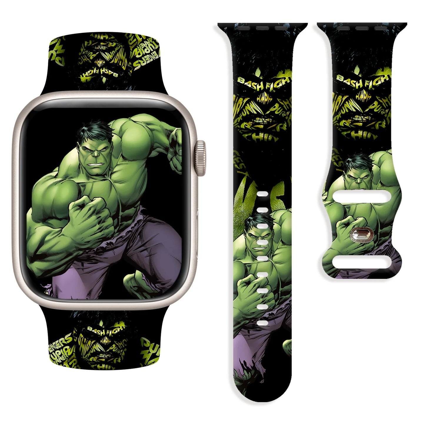 Apple Watch Armband Hulk – Geballte Faust Schwarzer Hintergrund Bash