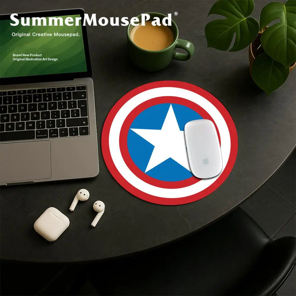 Avengers Captain America Mauspad - Rundes blaues Schild