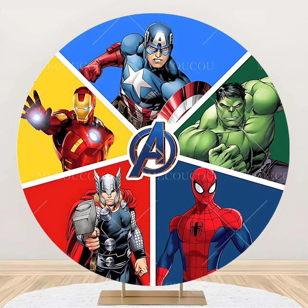 Runder Avengers-Hintergrund - Helden-Geburtstagsdeko