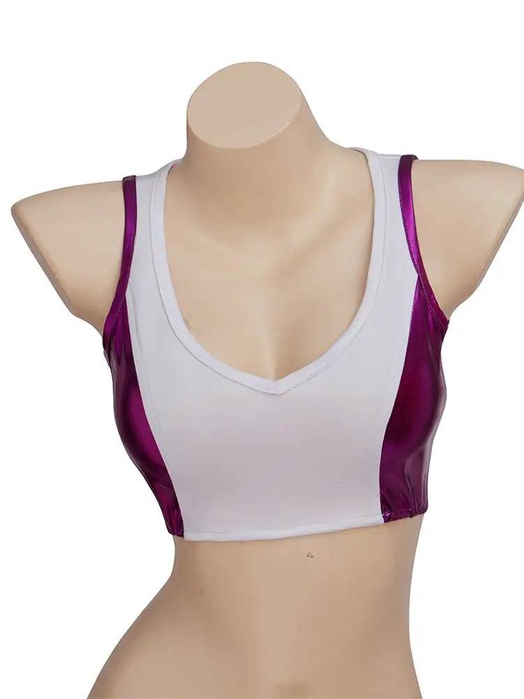 She-Hulk Sport-BH – Weißes und lilafarbenes Crop-Top