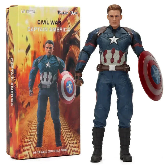 Avengers Captain America Figur - Roter Schild Feuerhintergrund 1/6