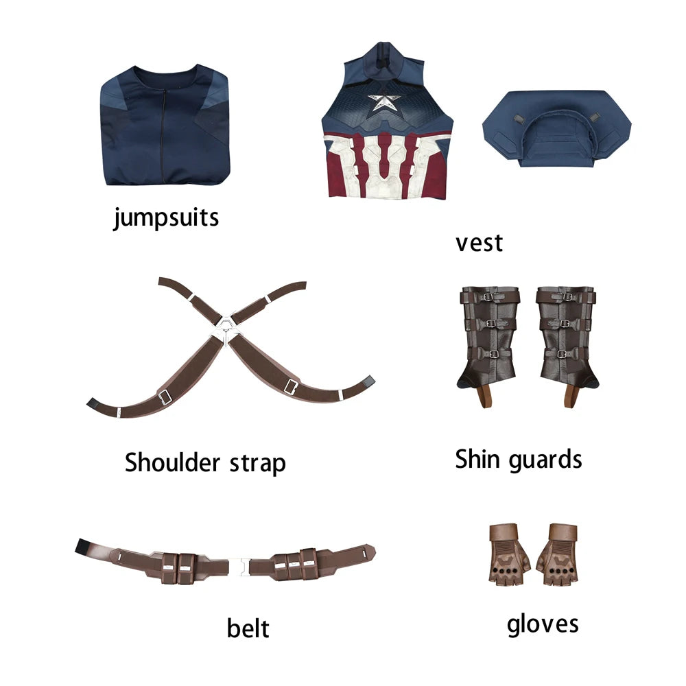 Captain America Premium Kostüm für Erwachsene - Helm, Stern und Stiefel