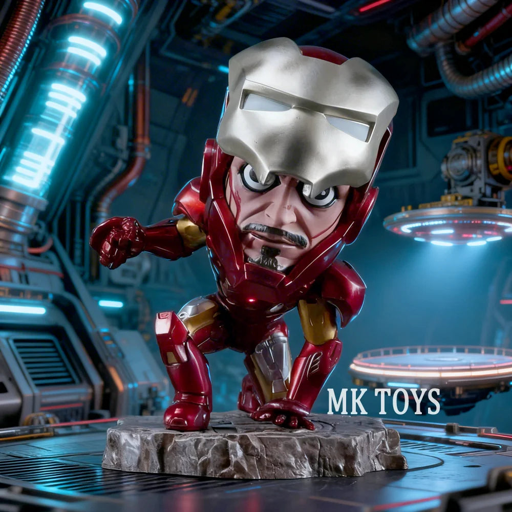 Iron Man Figur Knieend Chibi-Stil - MK Toys 13cm