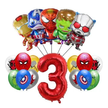 Avengers Geburtstagsdekoration - Ballon Zahl 3
