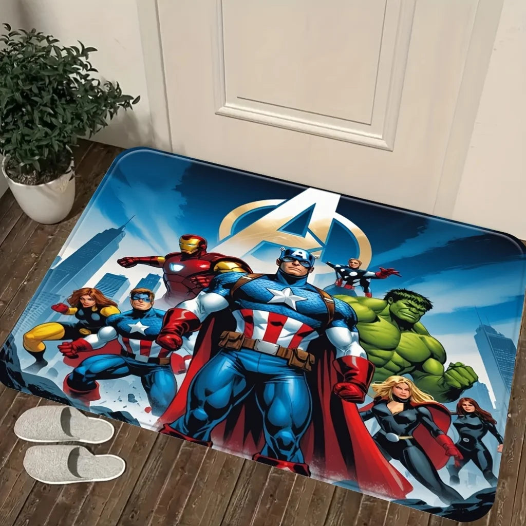 Avengers Heldengruppe Teppich - Goldenes A Logo Stadt
