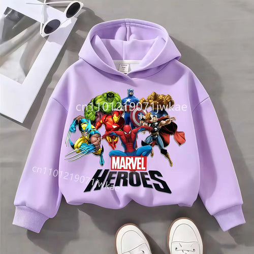 Kapuzenpulli Kinder Marvel Heroes Gruppe - Lila