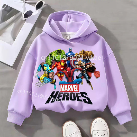 Kapuzenpulli Kinder Marvel Heroes Gruppe - Lila