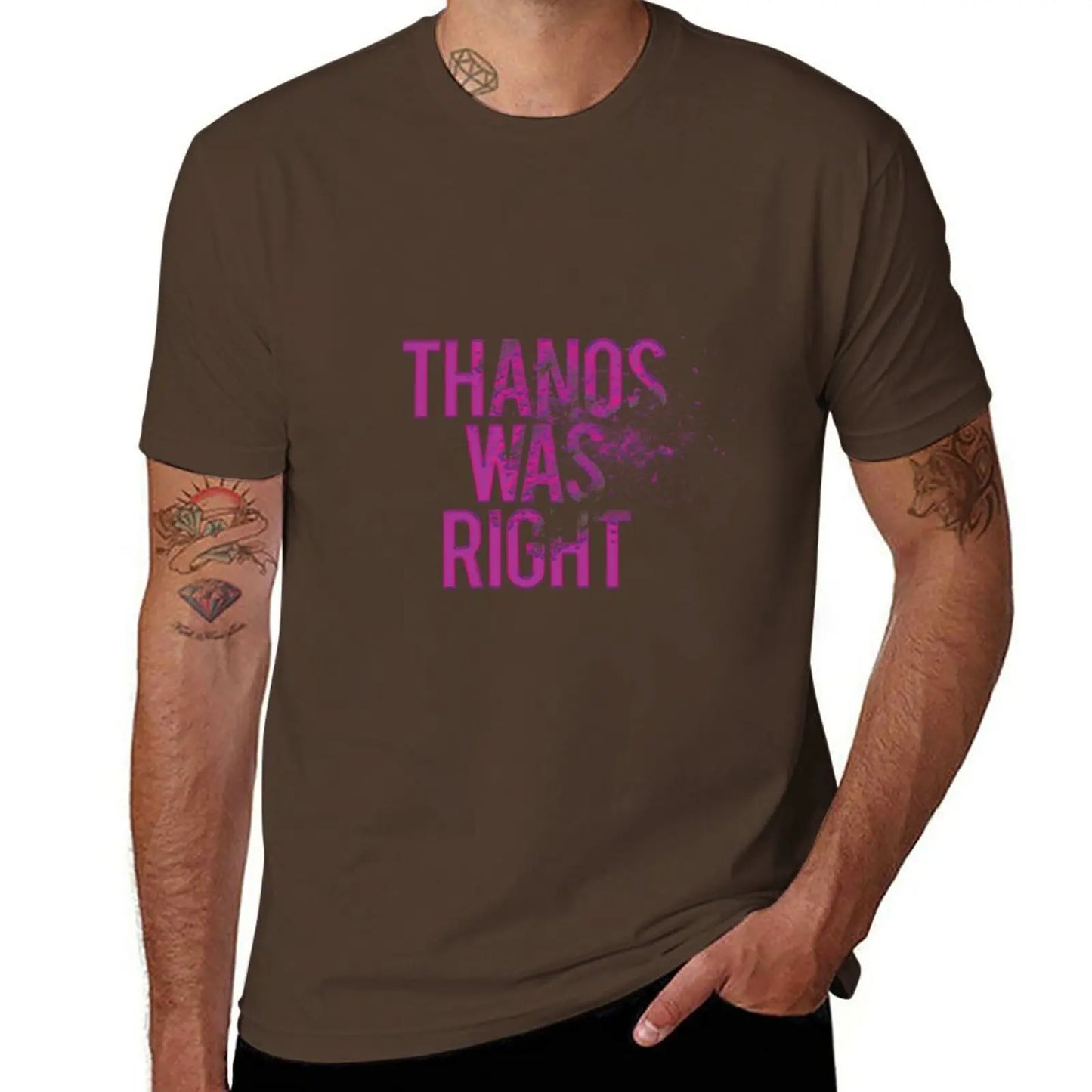 T-Shirt Thanos Was Right - Text mit Staubeffekt Herren