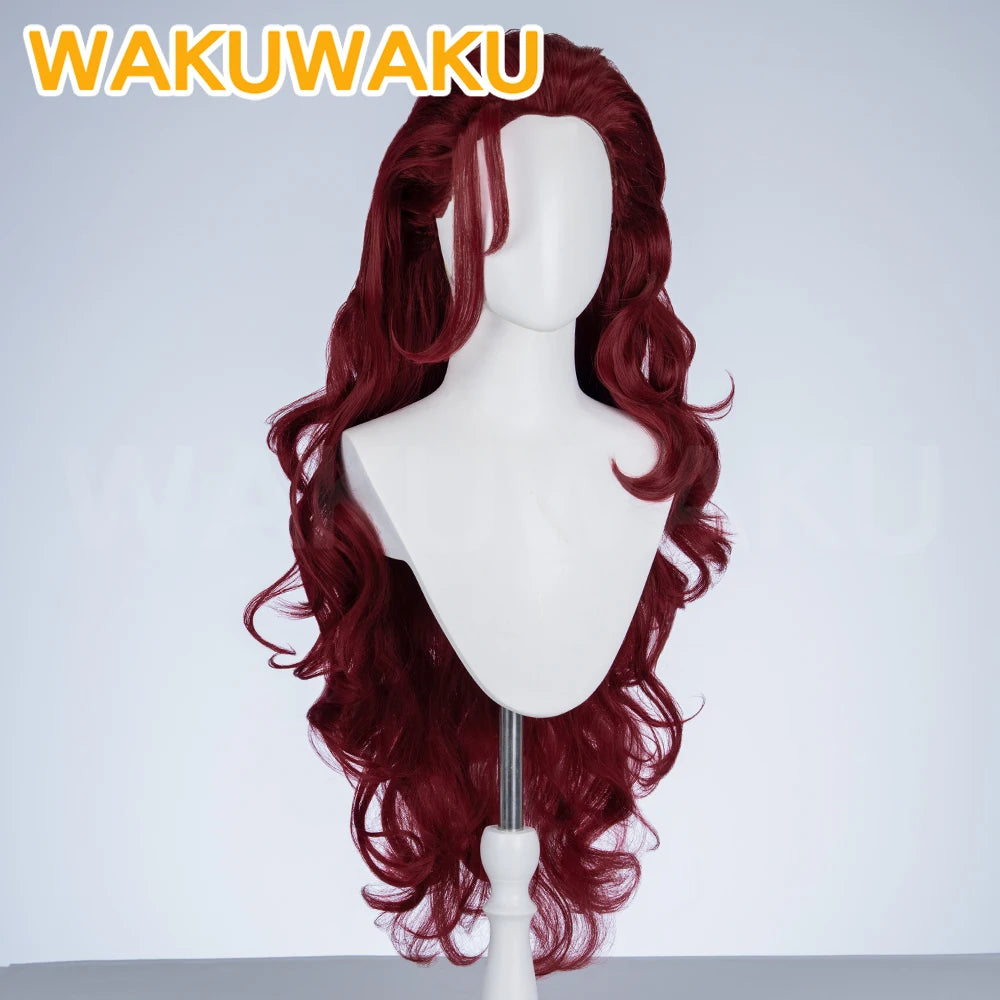 Perücke Scarlet Witch – Bordeauxrote Lockenperücke mit Diadem