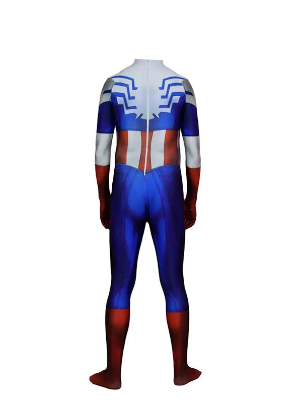 Captain America Damenkostüm - Blauer, weißer und roter Overall mit Stern