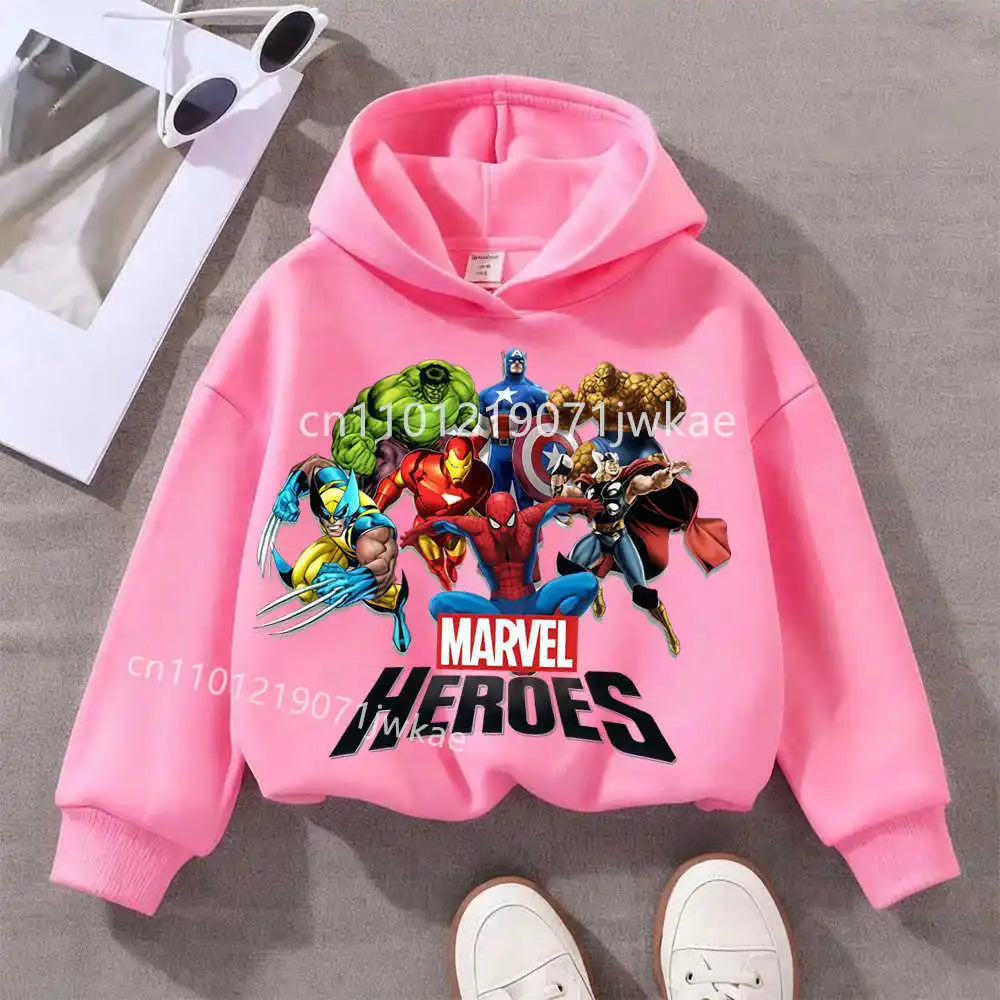 Kapuzenpullover Kinder Marvel Heroes Gruppe - Rosa