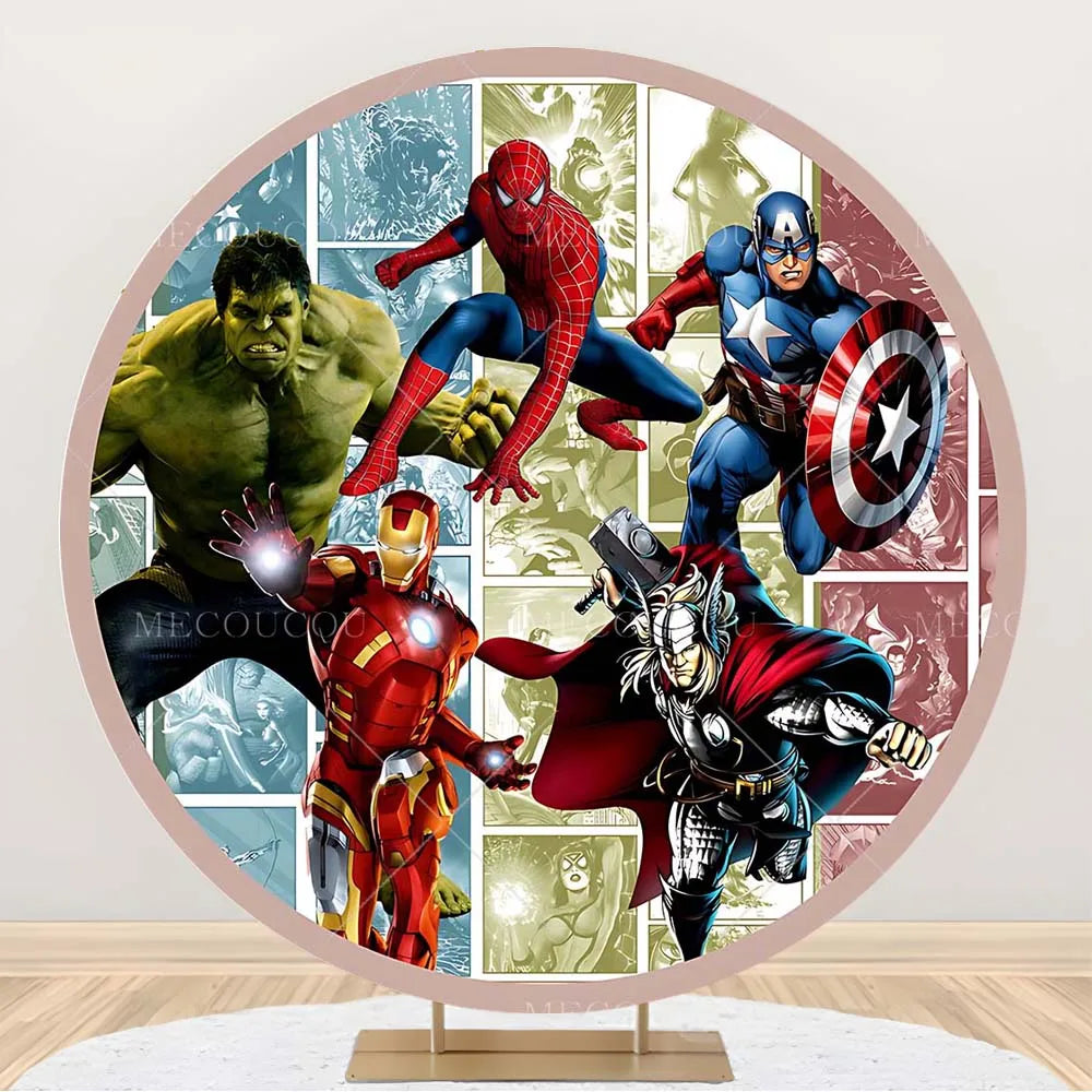 Runder Avengers-Hintergrund - Helden-Geburtstagsdeko