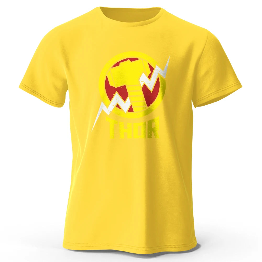 T-Shirt Thor – Vintage Hammer & Blitz Logo Schwarz