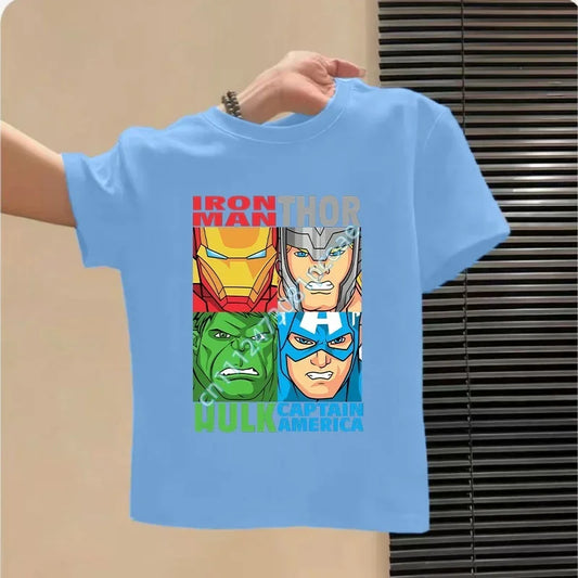 Kinder-T-Shirt Avengers - Iron Man Design Blau