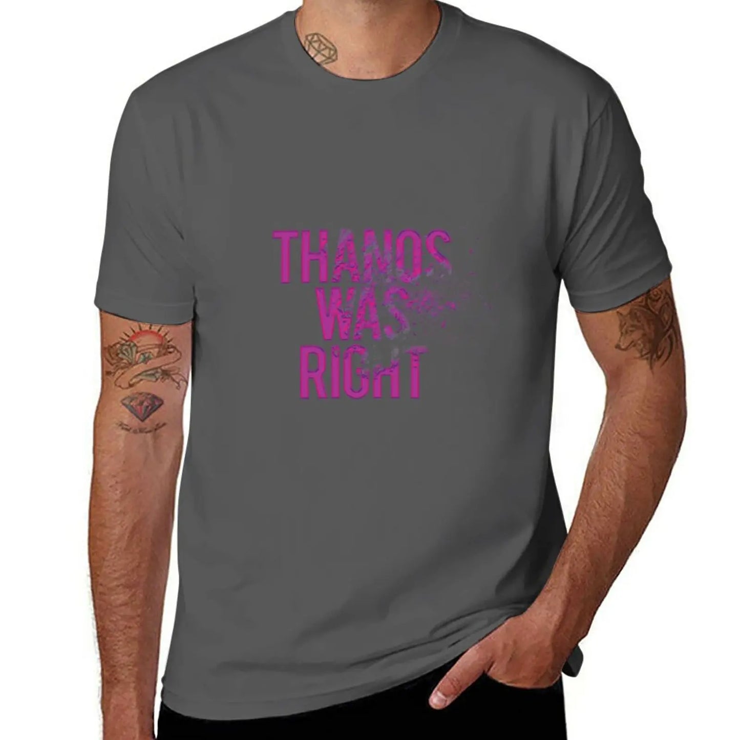 T-Shirt Thanos Was Right - Text mit Staubeffekt Herren