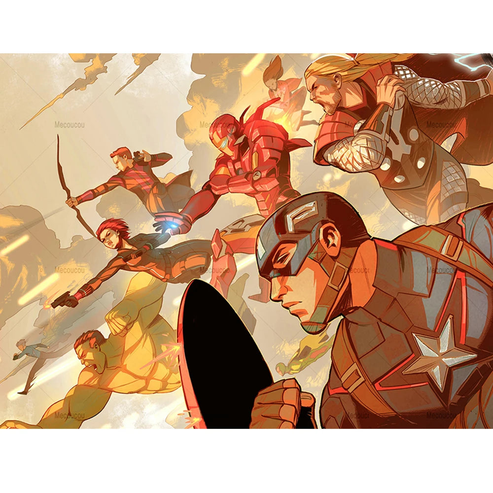 Poster Avengers Comic - Illustrierter Stil