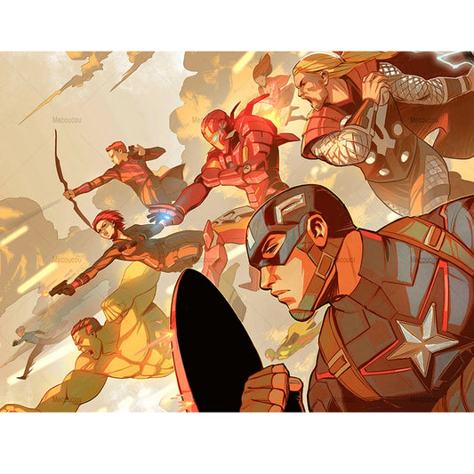 Poster Avengers Comic - Illustrierter Stil