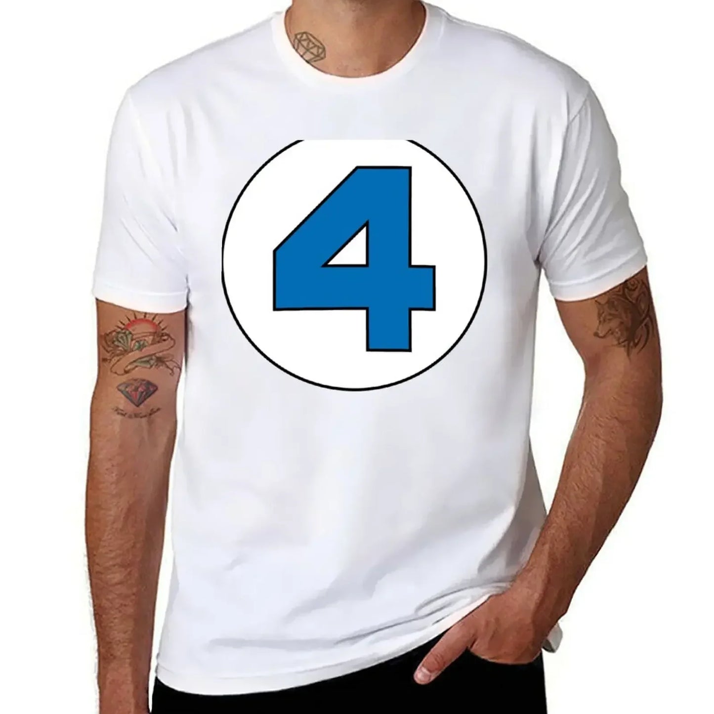 T-Shirt Die Fantastischen Vier – Rundes Schwarzes Logo Übergröße