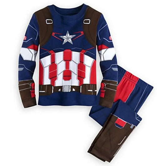 Schlafanzug Kinder Avengers Captain America - Taktisches Outfit Blau Rot