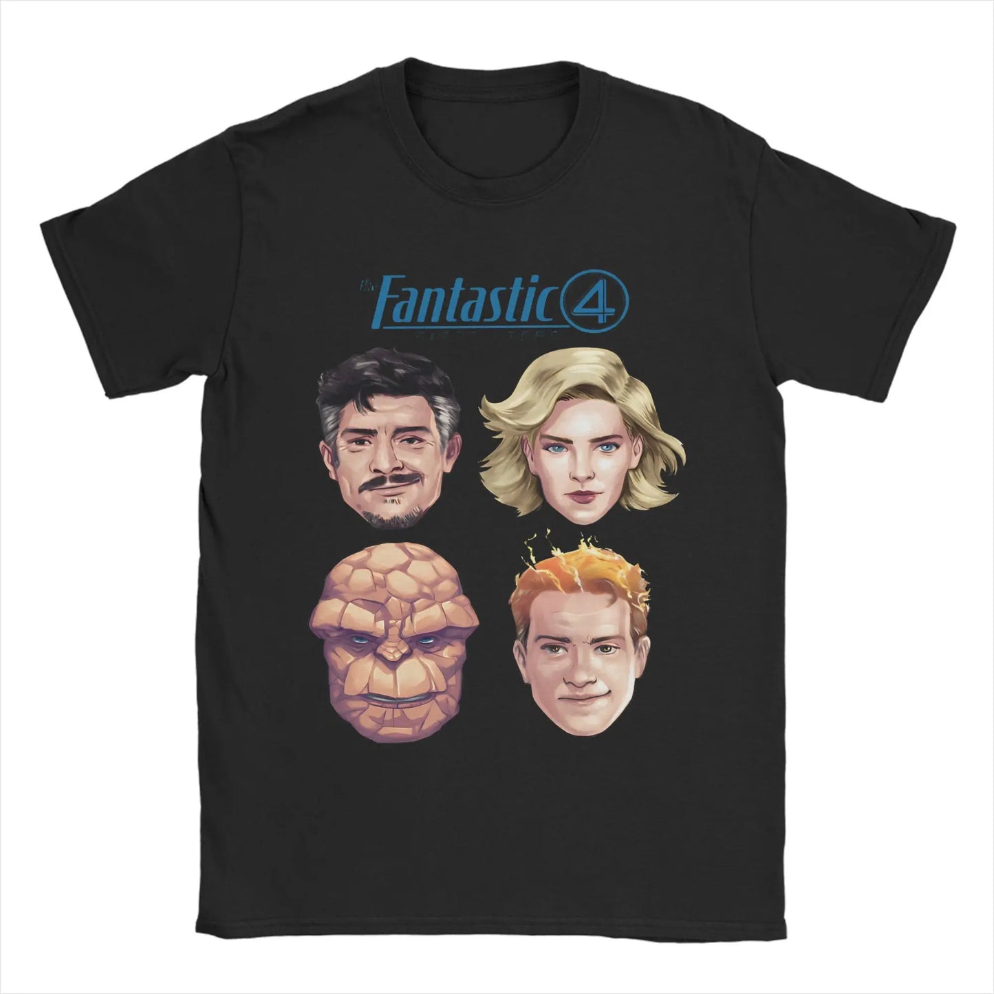 T-Shirt The Fantastic 4 First Steps - Retro Poster Blau Unisex