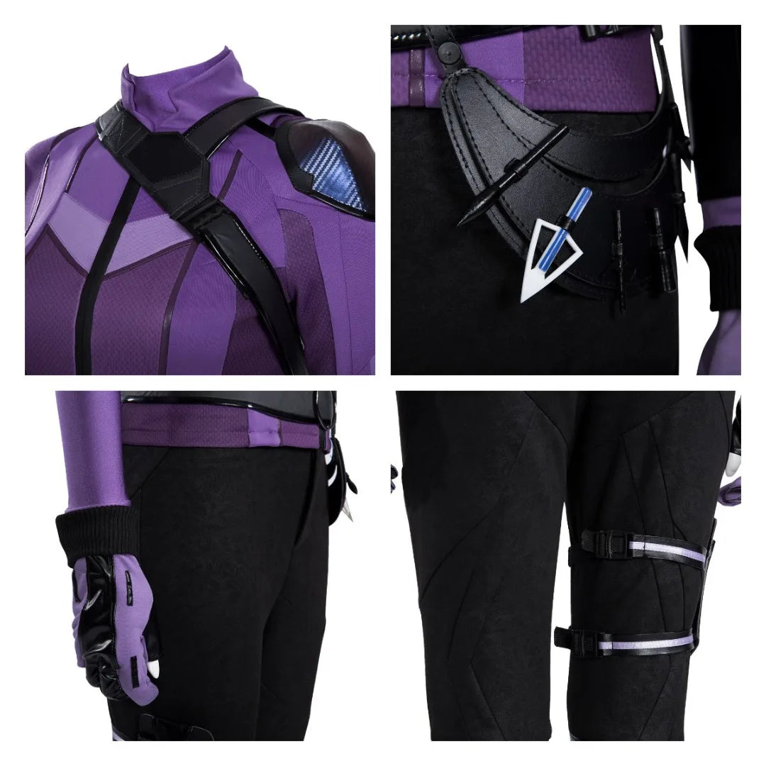 Kate Bishop Kostüm - Lila und Schwarzer Overall