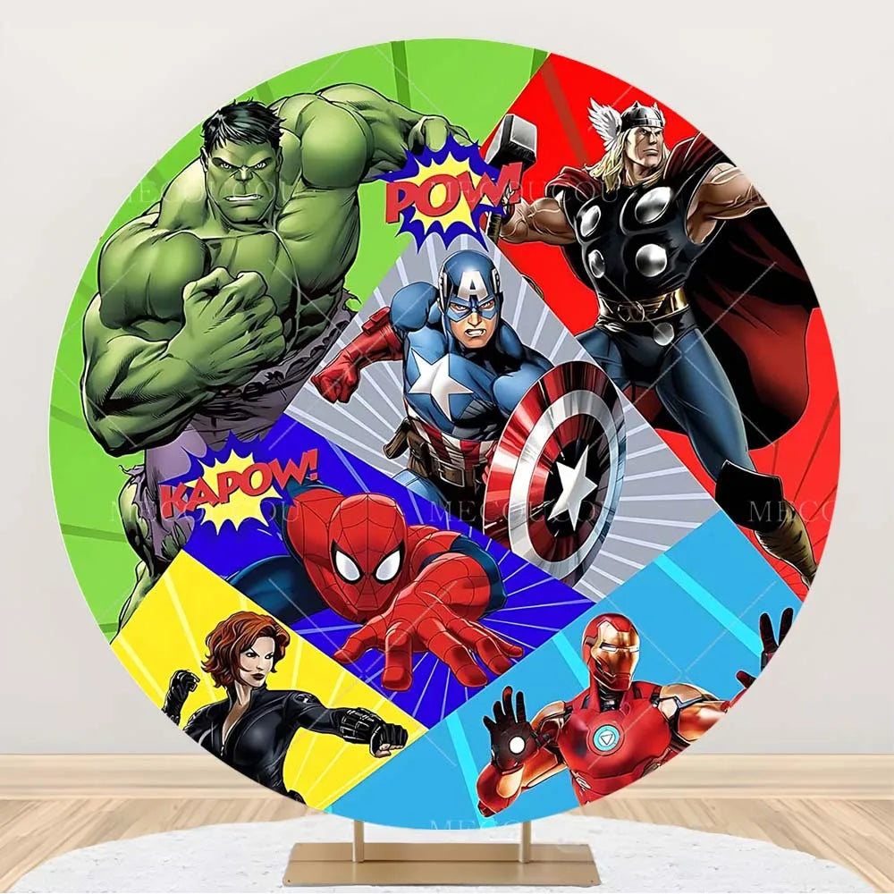 Runder Avengers-Hintergrund - Helden-Geburtstagsdeko