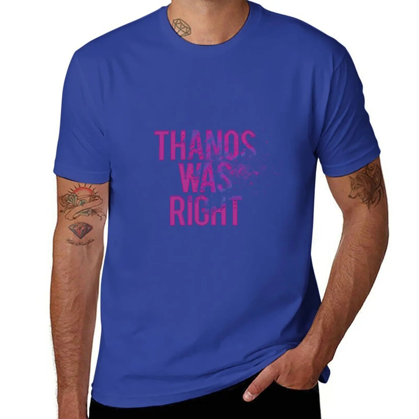 T-Shirt Thanos Was Right - Text mit Staubeffekt Herren