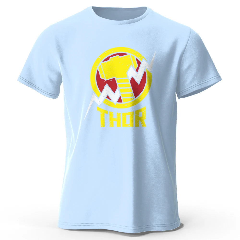 T-Shirt Thor – Vintage Hammer & Blitz Logo Schwarz