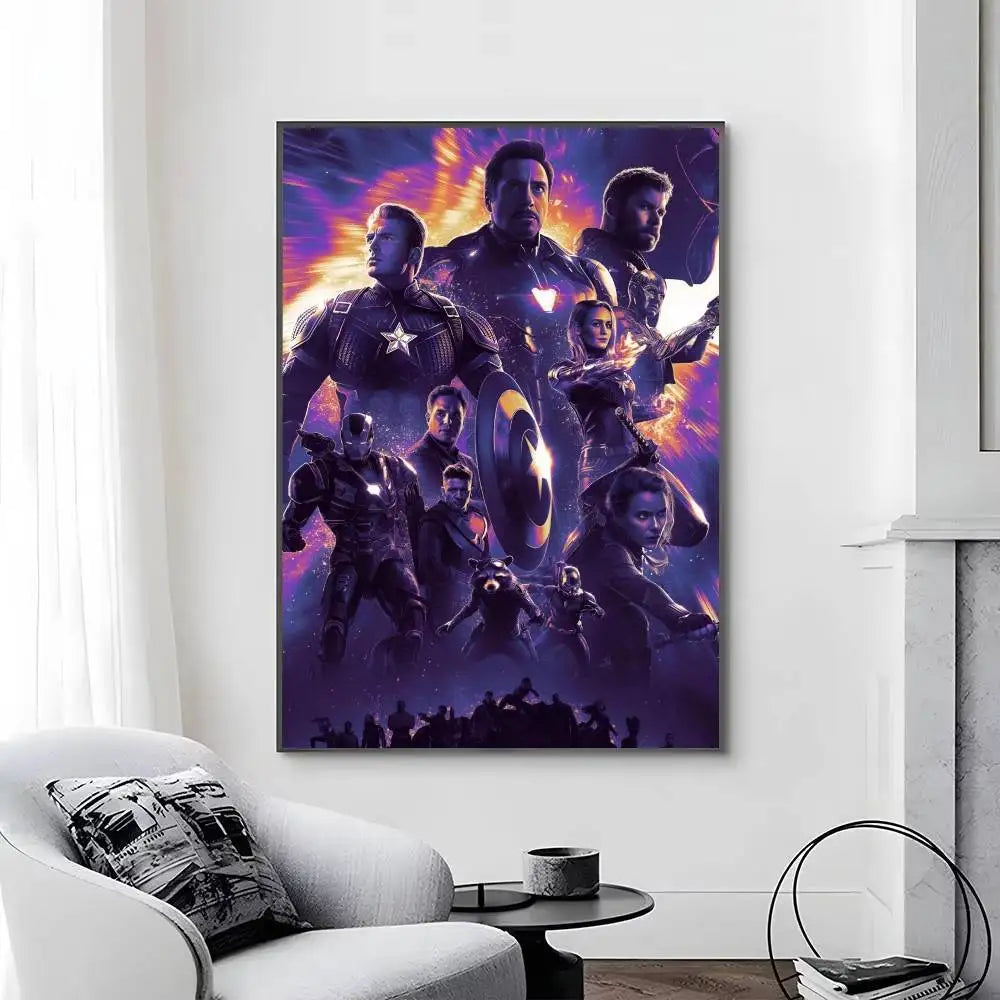 Avengers Infinity War Poster – Violettes Silhouetten-Design