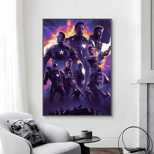 Avengers Infinity War Poster – Violettes Silhouetten-Design