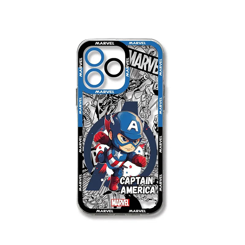 Oppo Captain America Hülle - Chibi Marvel Comic Hintergrund Blau