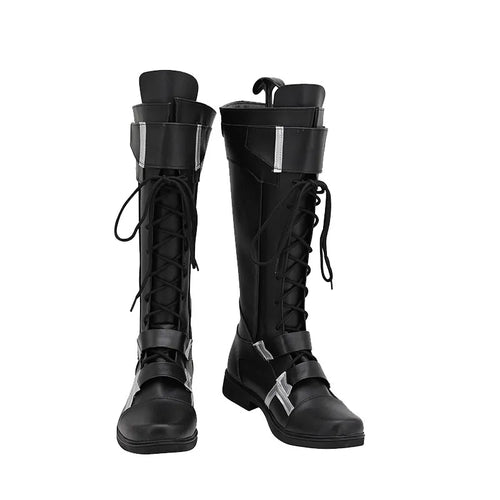 Winter Soldier Stiefel – Schwarz und Silberfarbenes Leder (Herren)