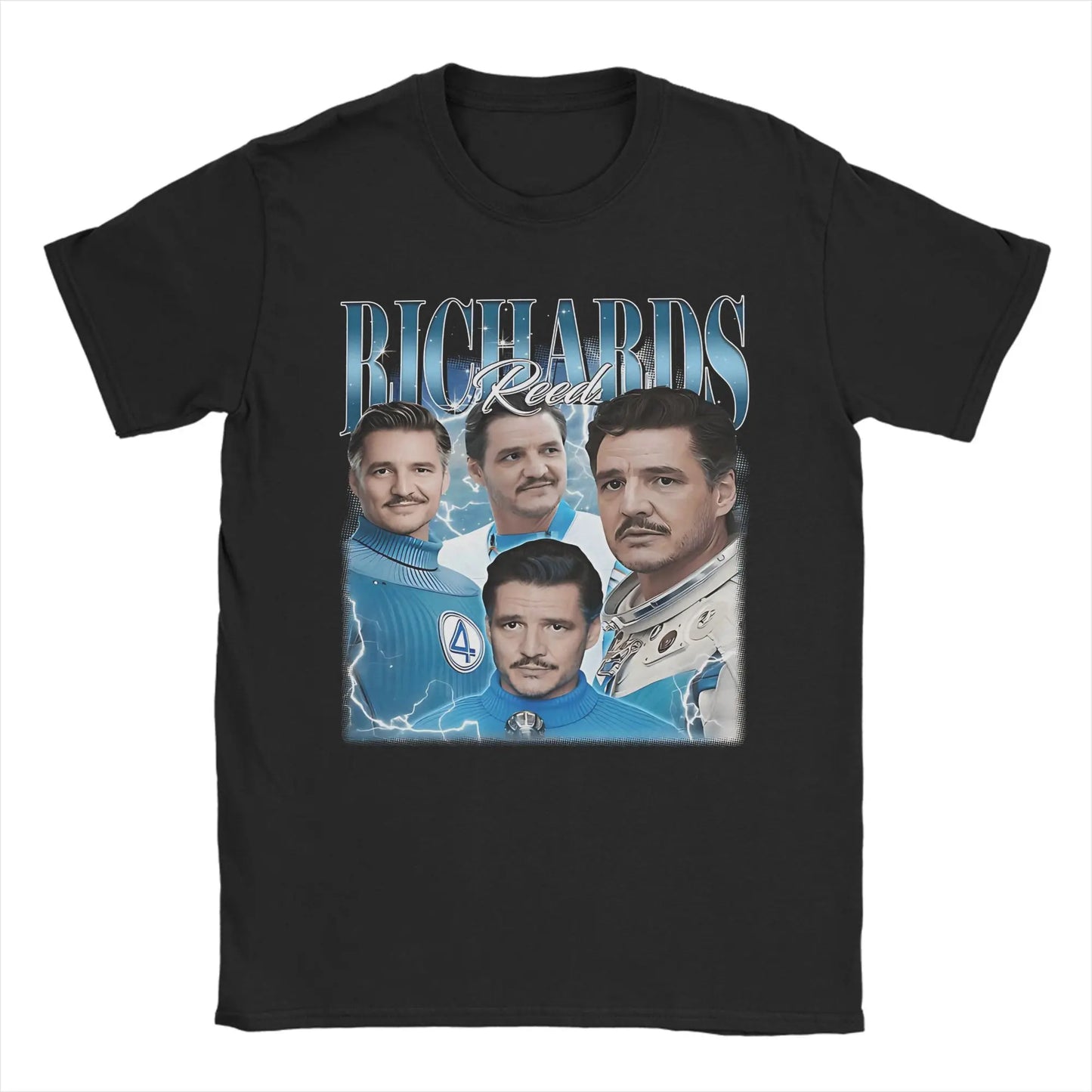 T-Shirt The Fantastic 4 First Steps - Retro Poster Blau Unisex