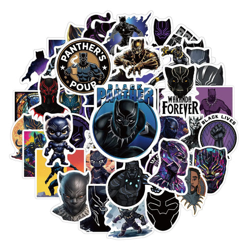 Avengers Black Panther Aufkleber – 50er-Set PVC-Sticker