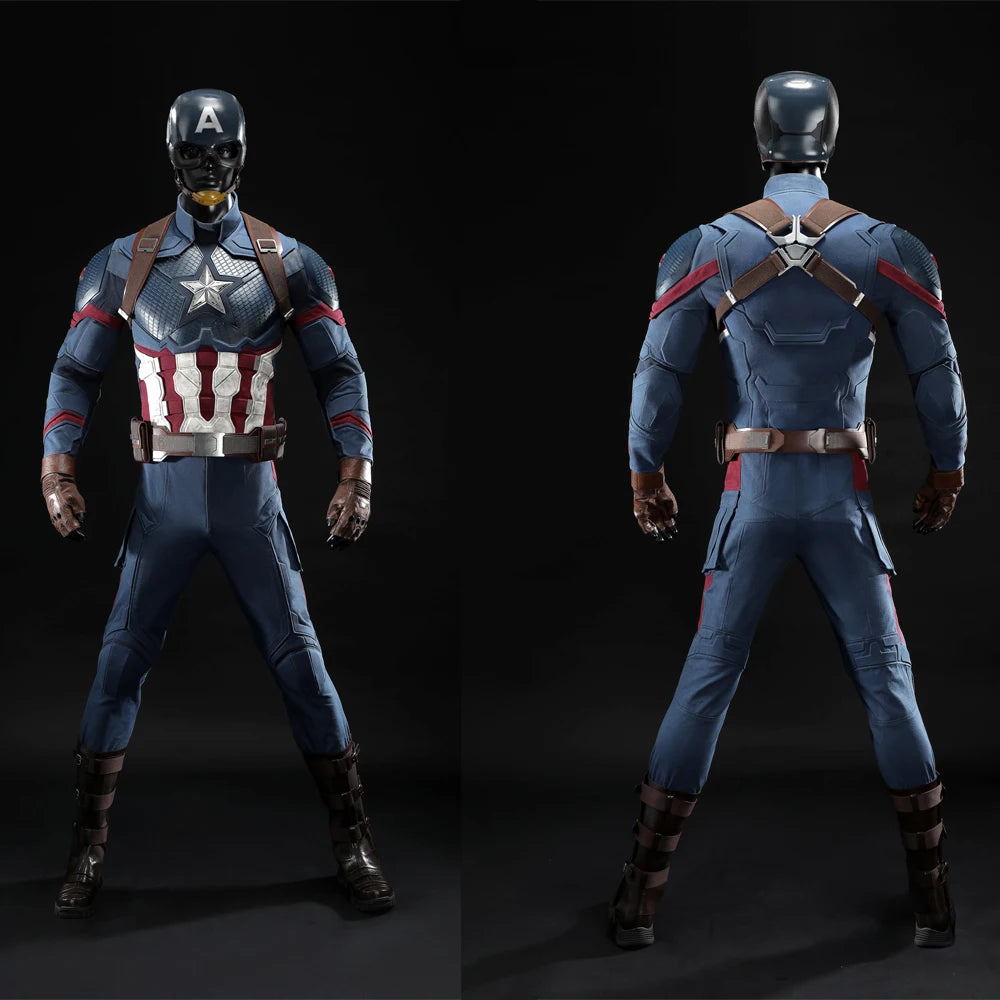 Captain America Premium Kostüm für Erwachsene - Helm, Stern und Stiefel