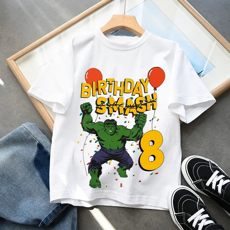 Hulk Geburtstag T-Shirt - Smash mit Zahl Kinder