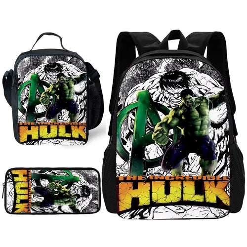 Hulk Rucksack Set - The Incredible Hulk Logo Avengers Grün
