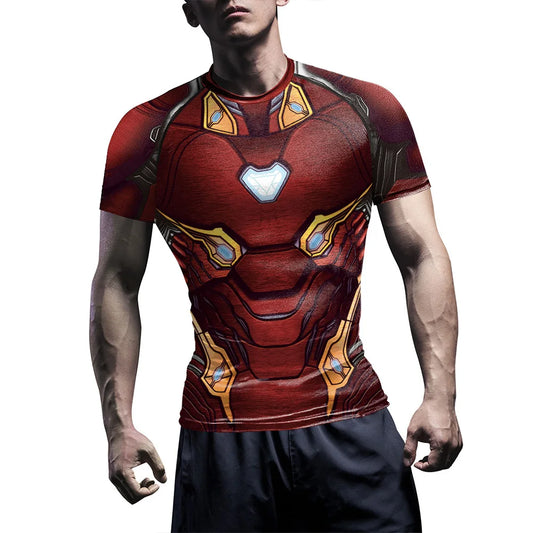 Kompressions-T-Shirt Iron Man - Kurze Ärmel Rote Rüstung