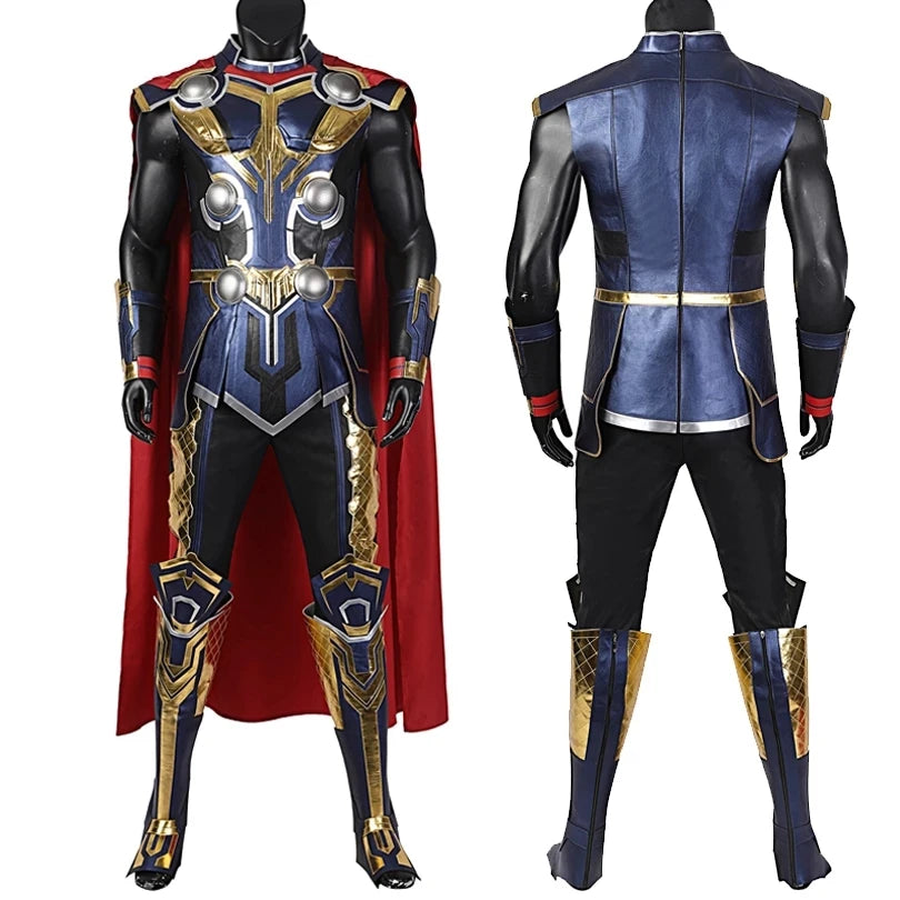 Thor Love and Thunder Cosplay Kostüm - Odinson Jumpsuit Roter Umhang Rüstung