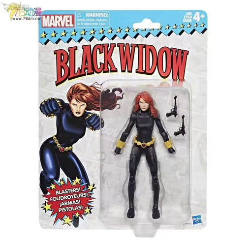 Hasbro Black Widow Vintage Figur – Schwarzer Anzug Pistolen