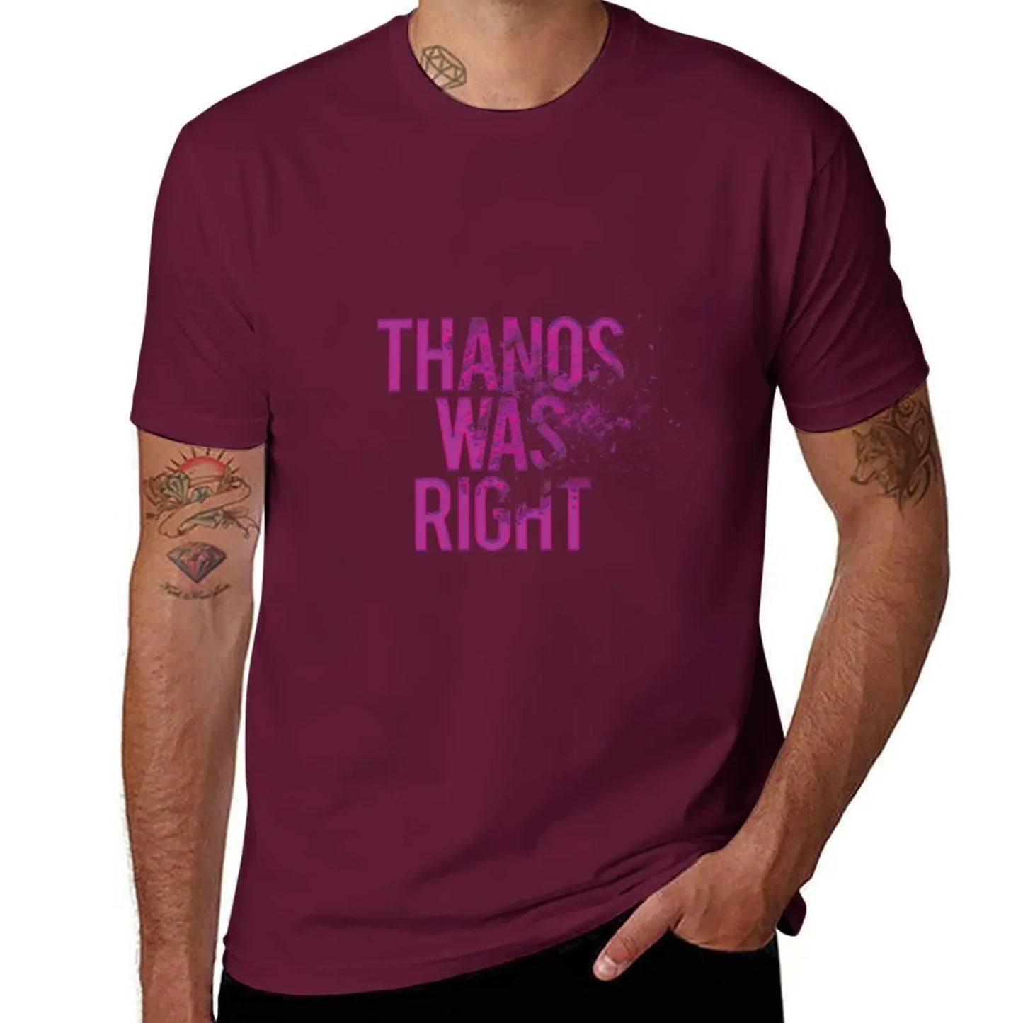 T-Shirt Thanos Was Right - Text mit Staubeffekt Herren