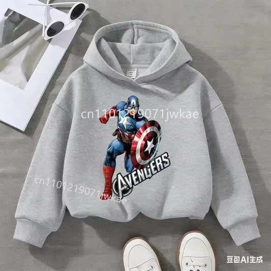 Kapuzenpullover Kinder Avengers Captain America Solo - Grau