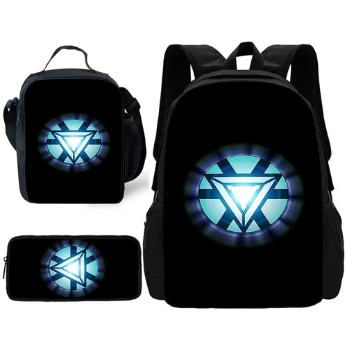 Set Schultasche Avengers Iron Man - Dreieckiger ARC-Reaktor