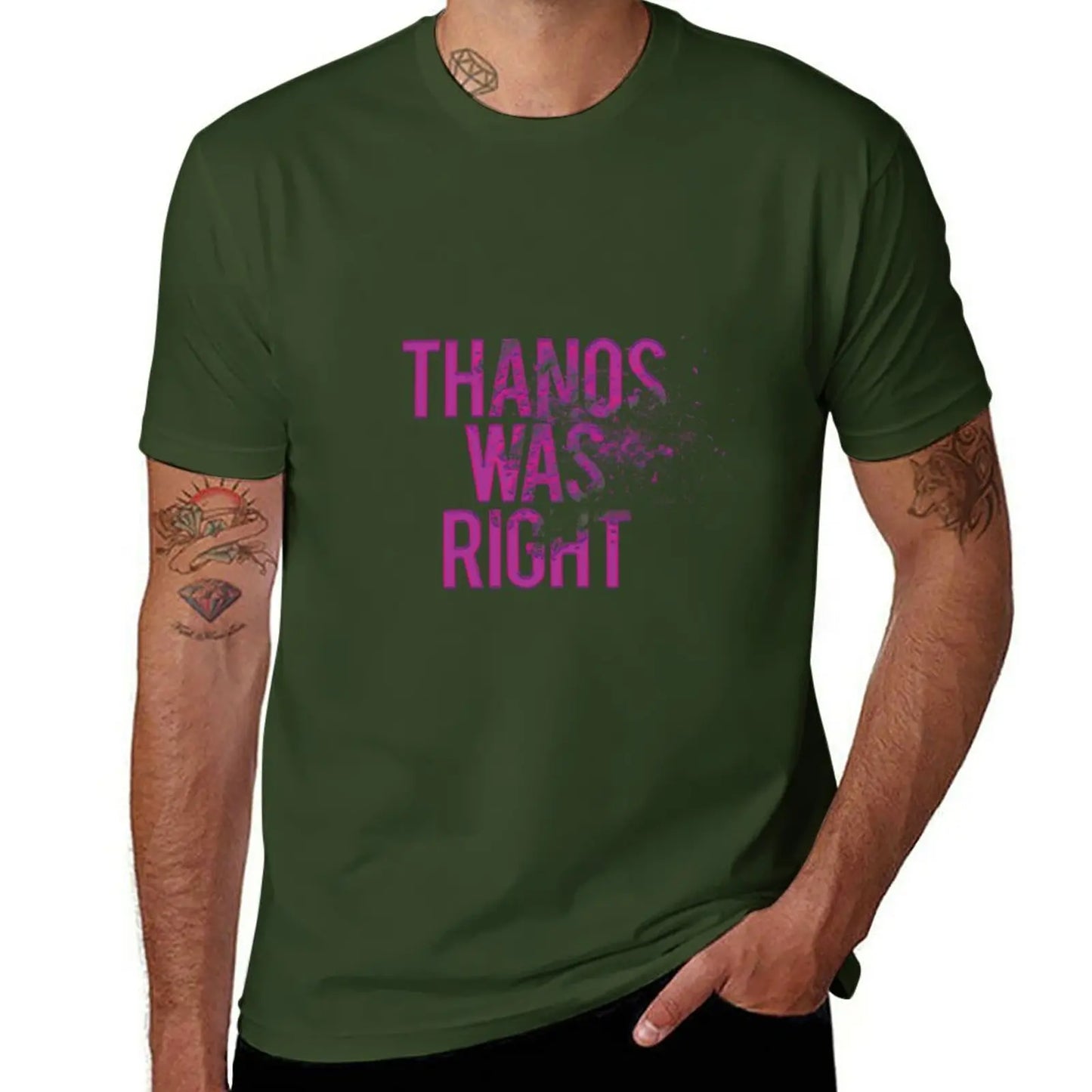 T-Shirt Thanos Was Right - Text mit Staubeffekt Herren