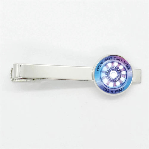 Krawattenklammer Tony Stark – Holografischer ARC-Reaktor Blau und Lila