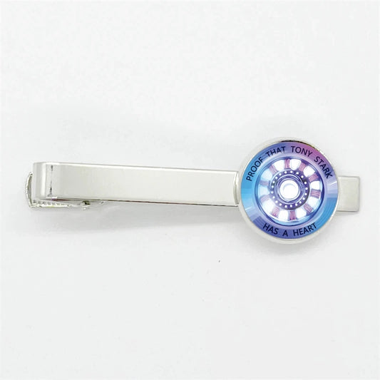 Krawattenklammer Tony Stark – Holografischer ARC-Reaktor Blau und Lila