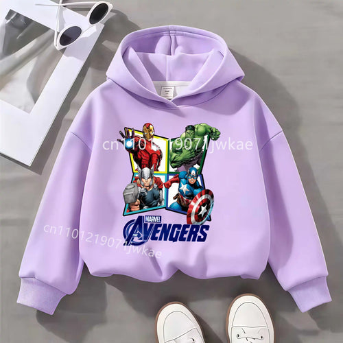 Kinder Kapuzenpullover Avengers Raute 4 Helden - Lila